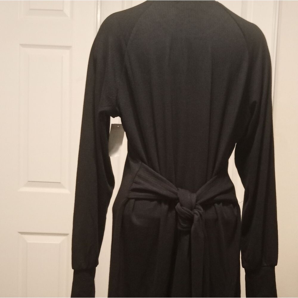 Steve Madden Sweater Knit Black Dress with Belt Ties. New Sz M - Picture 5 of 9